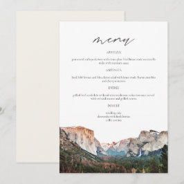 YOSEMITE nationalpark Skyline Watercolor Bröllop Meny