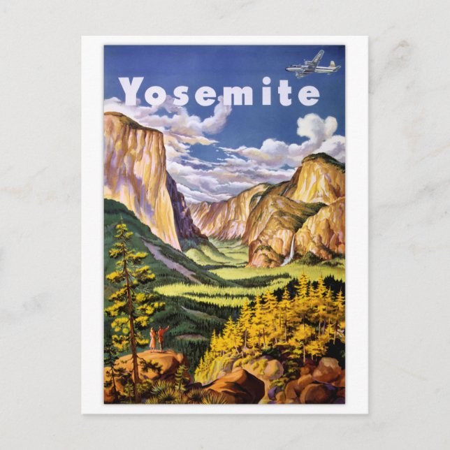 Yosemite nationalpark Vintage affisch Vykort (Framsida)