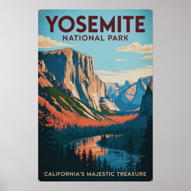 Yosemite Nationalpark Vintage Poster (Framsidan)