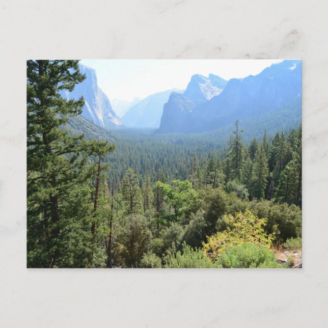 Yosemite Nationalparkens landskapsfotografi. Vykort (Framsida)