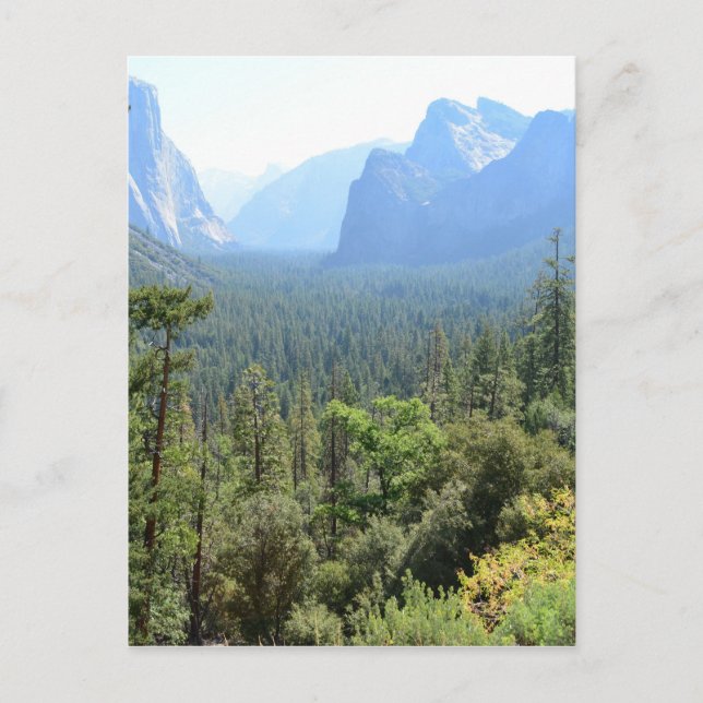 Yosemite Nationalparkens landskapsfotografi. Vykort (Framsida)