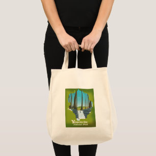 Yosemite Nationalparkssemester poster. Tygkasse