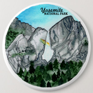 Yosemite nationalparkvattenfärg knapp