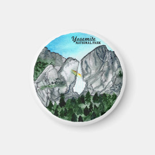Yosemite nationalparkvattenfärg magnet