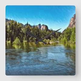 YOSEMITE OASIS-väggsluss Fyrkantig Klocka