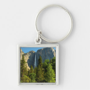 Yosemite övre fall, Mercedfloden, Yosemite Fyrkantig Silverfärgad Nyckelring
