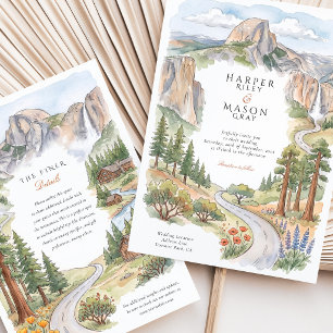 Yosemite Park Half Dome El Capitan Bröllop Inbjudningar