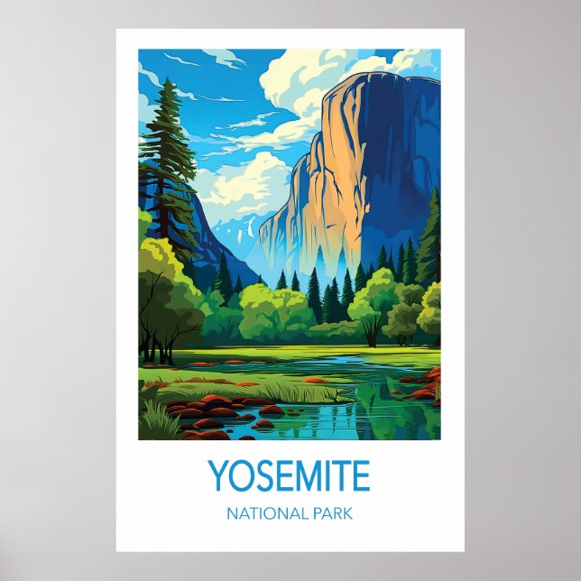 Yosemite Resematerial Affisch Nationalpark Konst (Framsidan)