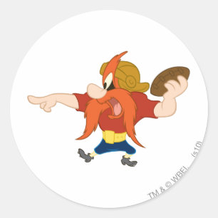 Yosemite Sam FYRA!!! Runt Klistermärke