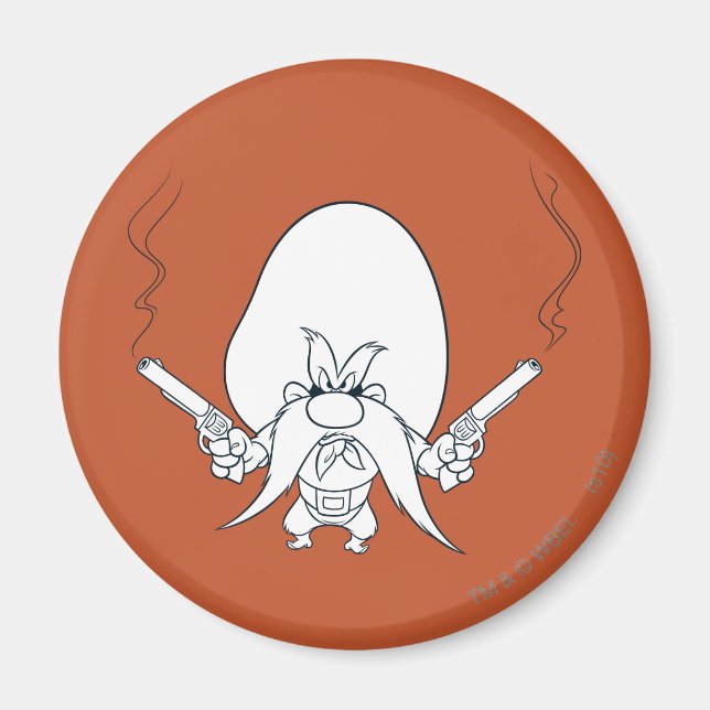 Yosemite Sam Smoking Guns Magnet (Framsidan)