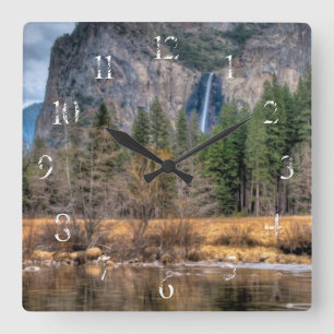 Yosemite sceniska nedgångar fyrkantig klocka