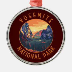 Yosemite Sunset National Park Retro Distress Julgransprydnad Metall