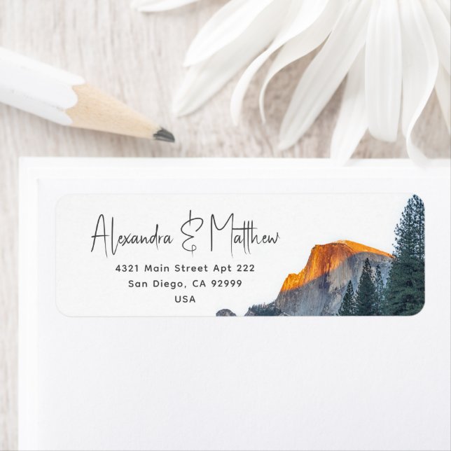 Yosemite Sunset Returetiketters Returadress Etikett (Insitu)