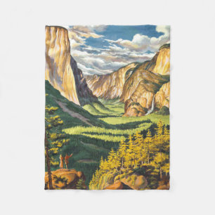Yosemite Travel Art Fleecefilt
