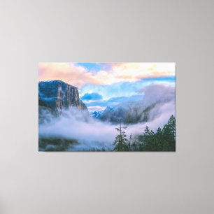 Yosemite-tunneln i Mist vid Sunrise Canvastryck