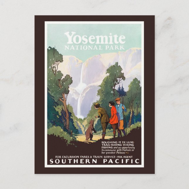 Yosemite USA Vintage väggkonst 1924 Vykort (Framsida)