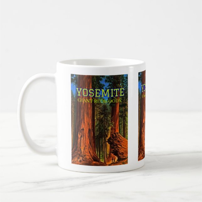 Yosemite Valley California Giant Redwood Forest Kaffemugg (Vänster)