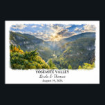 Yosemite Valley California Poster, Watercolor Poster<br><div class="desc">Turn your favorite journey into a lasting piece of art. This personalized watercolor travel poster captures the feeling of a place that means something special to you — whether it was a romantic getaway, a family vacation, a honeymoon, or a once-in-a-lifetime adventure. Designed to celebrate memories, this artwork transforms a...</div>
