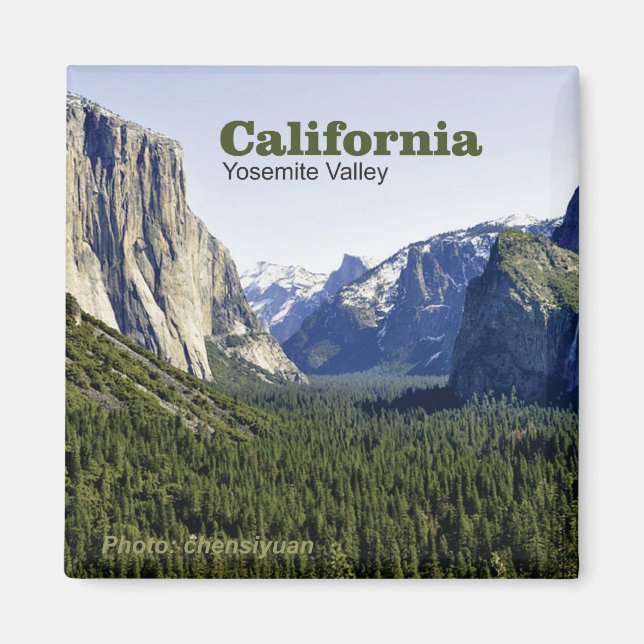 Yosemite Valley California Travel Photo Magnets Magnet (Framsidan)