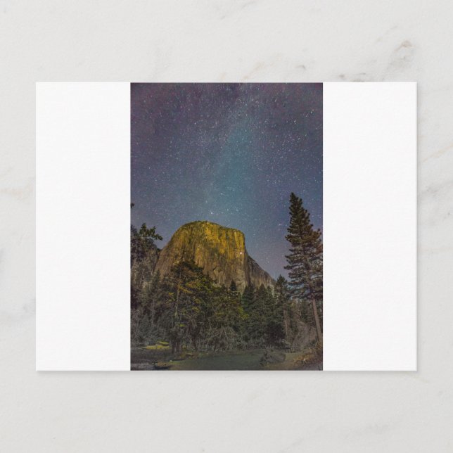 Yosemite Valley El Capitan night himlar Vykort (Framsida)
