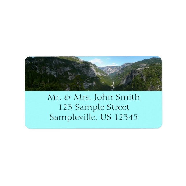 Yosemite Valley i nationalparken Yosemite Adressetikett (Framsidan)