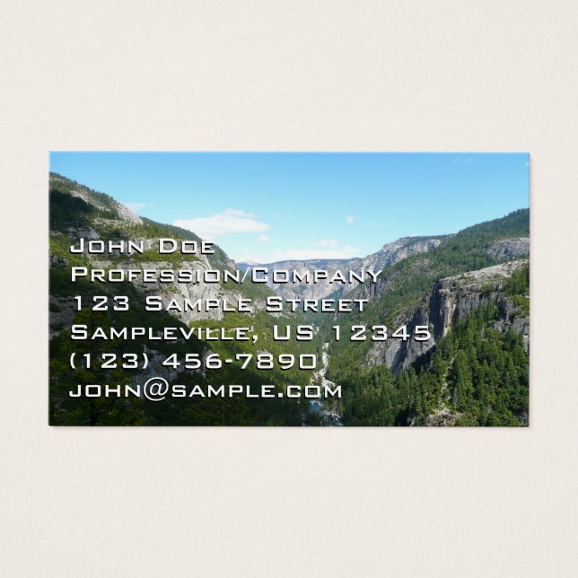 Yosemite Valley i nationalparken Yosemite Visitkort (Framsidan)