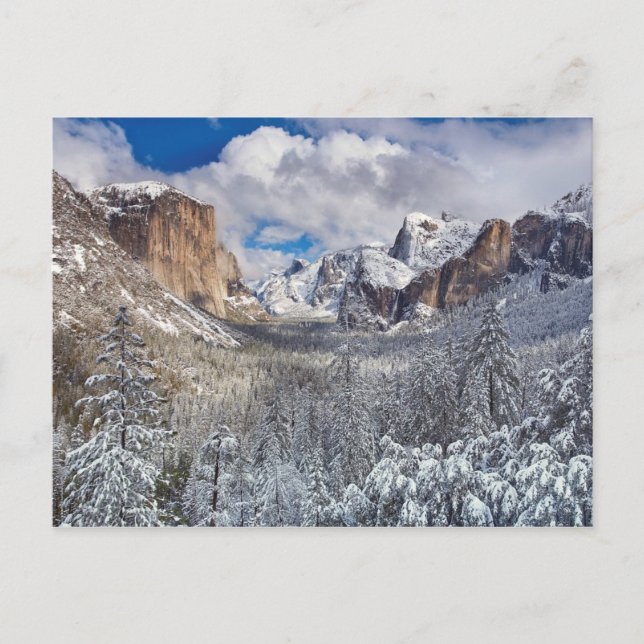 Yosemite Valley i Snö Vykort (Framsida)