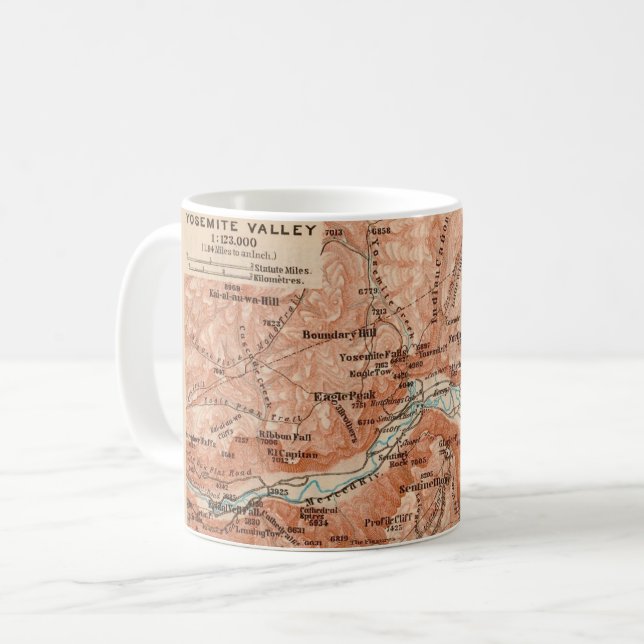  Yosemite Valley Map Mug Kaffemugg (Framsida vänster)