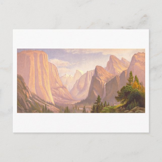 Yosemite Valley Vintage Prang Lithograph Vykort (Framsida)