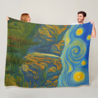 Yosemite Valley Yosemite National Park ala van Gog Fleecefilt