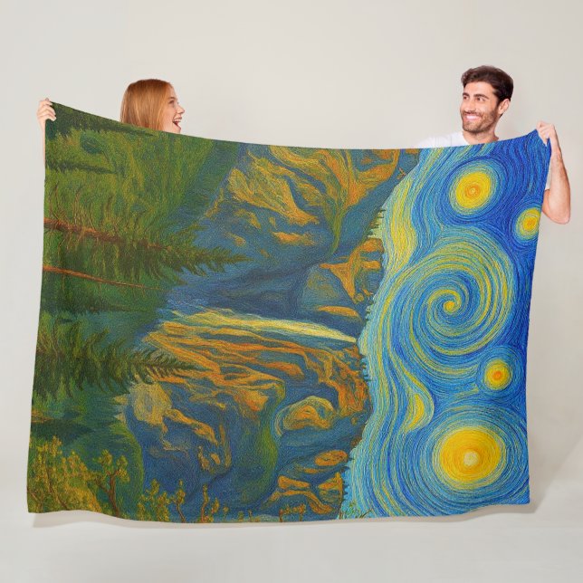 Yosemite Valley Yosemite National Park ala van Gog Fleecefilt (På plats)