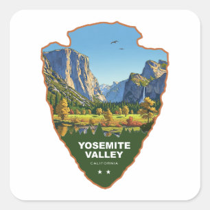 Yosemite Valley Yosemite National Park Arrowhead Fyrkantigt Klistermärke