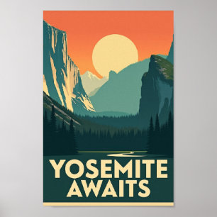 Yosemite väntar - Retro reseaffisch Poster