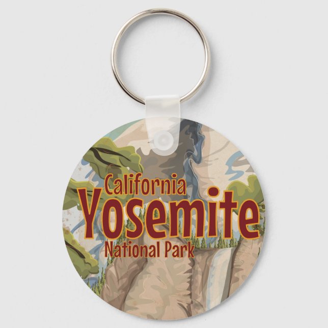 Yosemite Vintage Affisch Nyckelring (Framsida)
