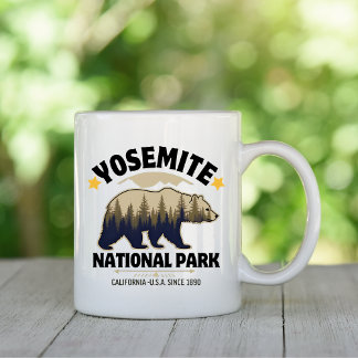Yosemite Vintage Bear Forest Souvenir Kaffemugg