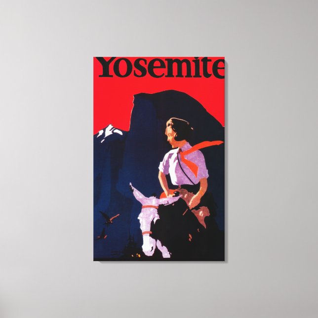 Yosemite Vintage PosterYosemite, CA Canvastryck (Framsida)