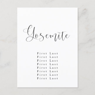 Yosemite-vykort för sätesdiagram vykort