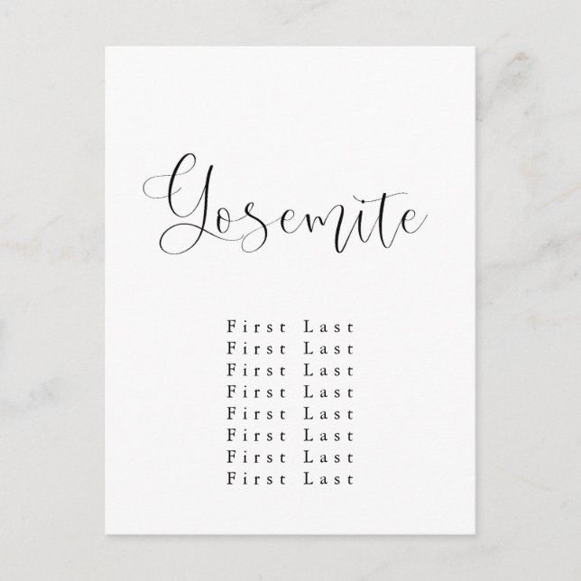 Yosemite-vykort för sätesdiagram vykort (Framsida)