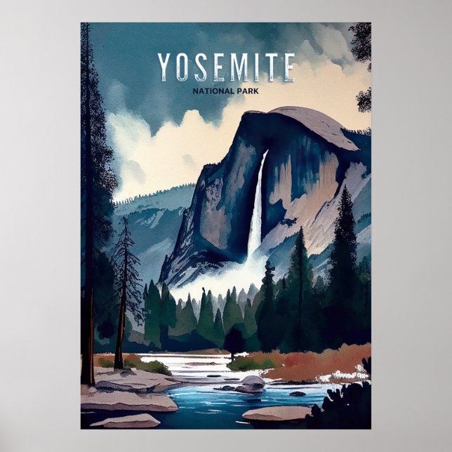 Yosemite Watercolor Poster (Framsidan)