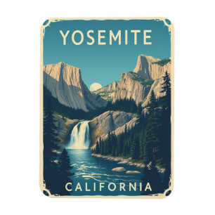 Yosemite Waterfall California Vintage Retro Magnet