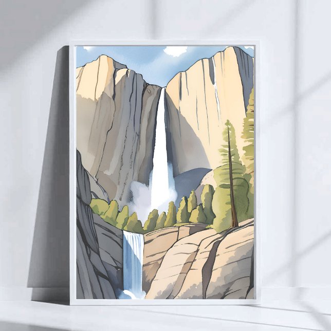 Yosemitefallen | Nationalpark akvarell Poster (Skapare uppladdad)