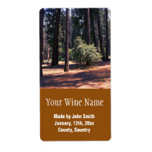 Yosemitskogsetiketter för skogen brun vin.