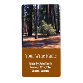 Yosemitskogsetiketter för skogen brun vin. fraktsedel
