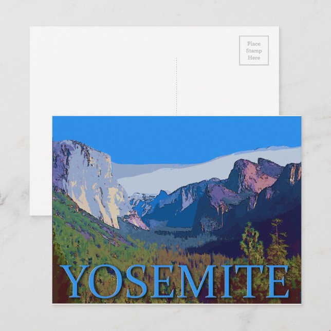 Yosemitvy med text vykort (Fram/baksida)