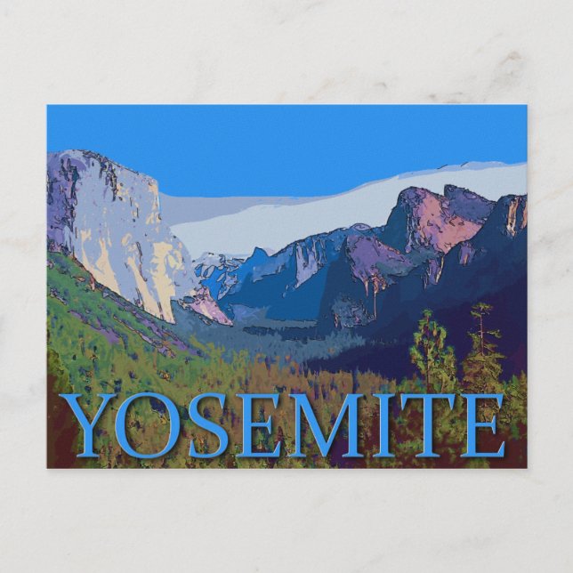Yosemitvy med text vykort (Framsida)