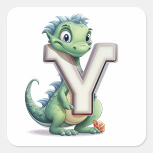 Yoshi Young Dragon Fyrkantigt Klistermärke