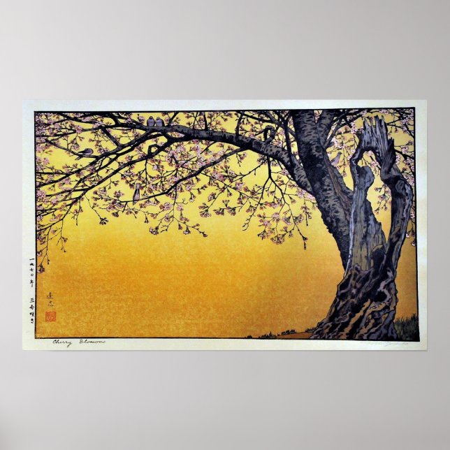 Yoshida Toshi Cherry Blommars Poster (Framsidan)