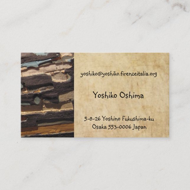 yoshiko oshima visitkort (Framsida)
