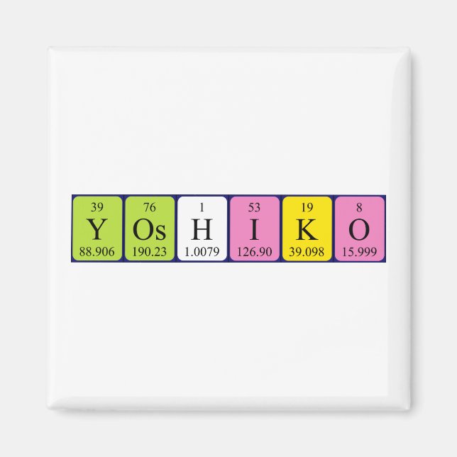 Yoshiko periodiskt bord namn magnet (Framsidan)