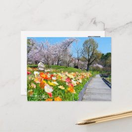 Yoshino Cherry & Iceland Poppy Vykort